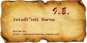 Istvándi Barna névjegykártya
