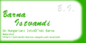 barna istvandi business card